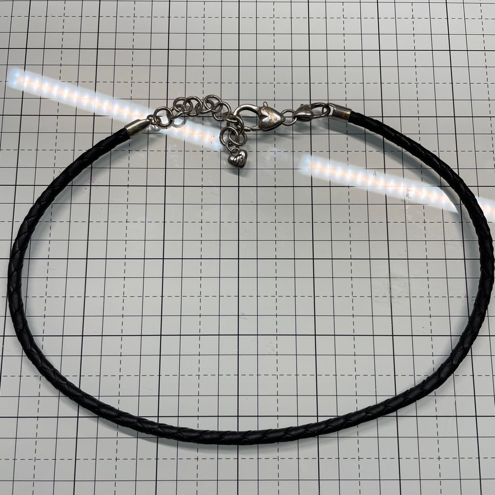 Brighton Black Braided Leather Necklace – 16” + 2.5” Extender